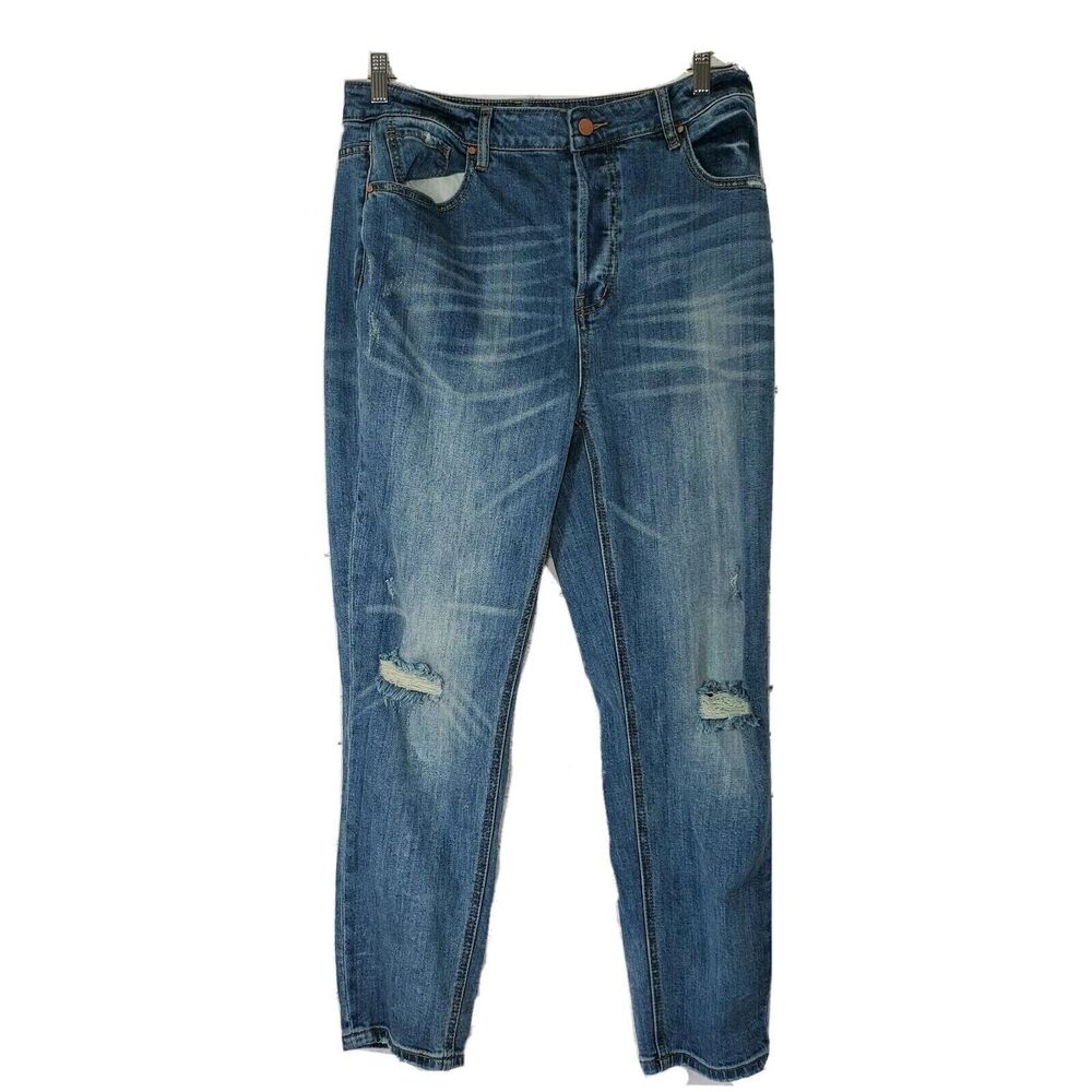 Tinsel Womens Jeans Size 30 Button Fly Slim Ankle Distressed High Waist